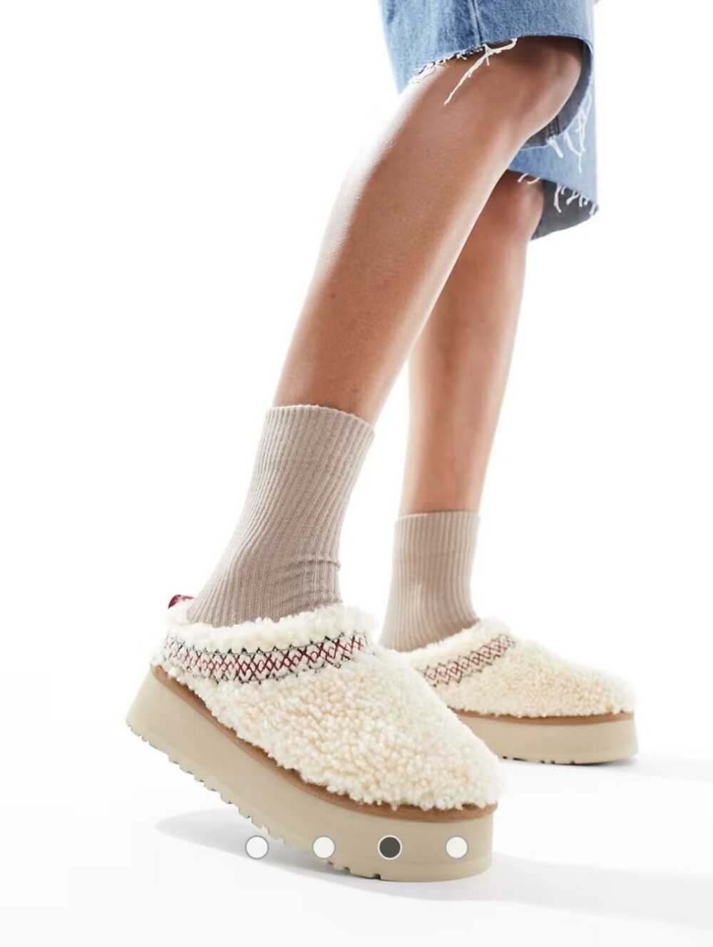 UGG TAZ Cream Sherpa Platform Slip-On Clog